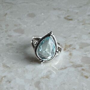 NWOT Sundance Sea Compass Ring, Sky Blue Topaz, Sterling Silver